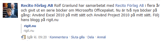 Recito om rigit.nu på Facebook