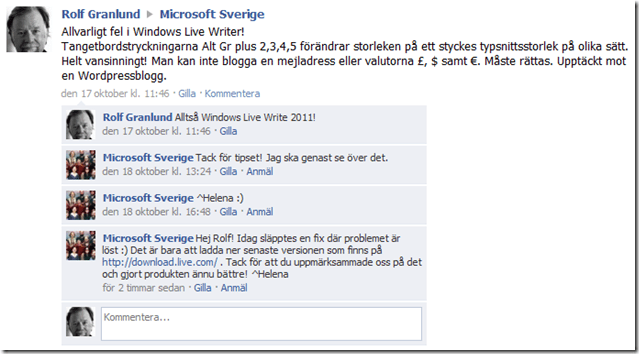 Microsoft Sverige Facebook